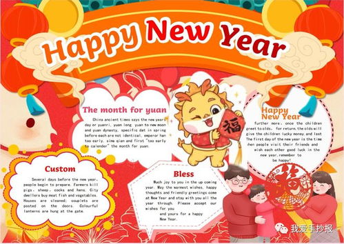 龙年春节手抄报合集,春节起源春节习俗好诗好句,快给孩子收藏